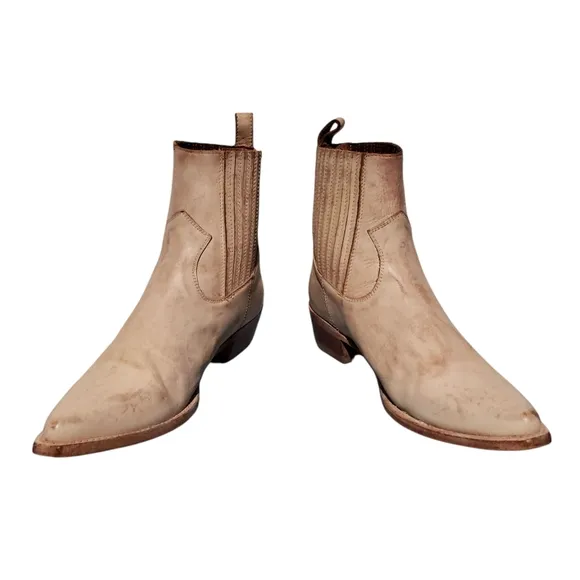 Frye Beige Leather Ankle Boots