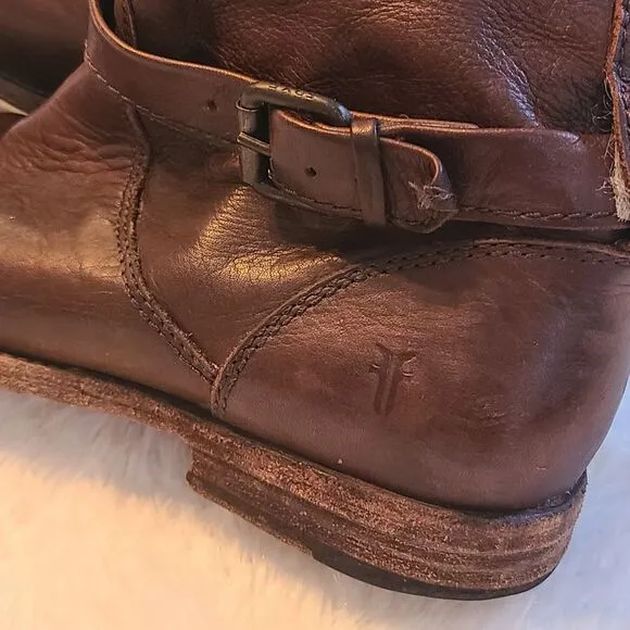 Frye Brown Cognac Leather Phillip Riding Boots 8 B