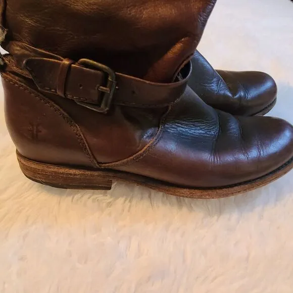 Frye Brown Cognac Leather Phillip Riding Boots 8 B