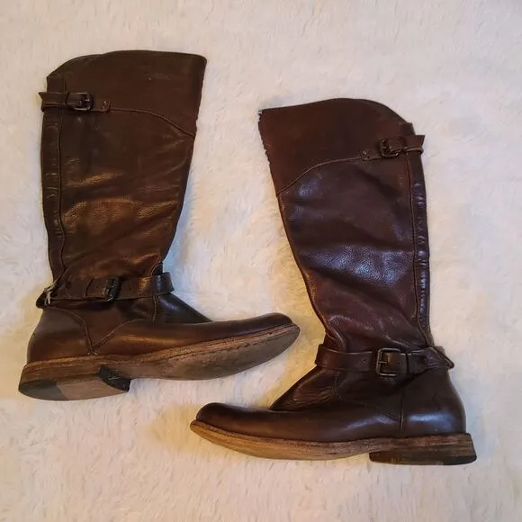 Frye Brown Cognac Leather Phillip Riding Boots 8 B