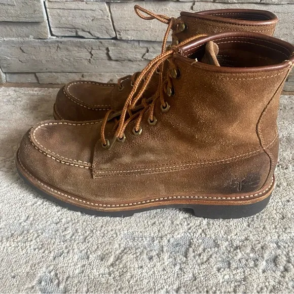 Frye Dakota Mid Lace Up Boots Chukka Suede Leather Tan Ankle Boots: 10.5