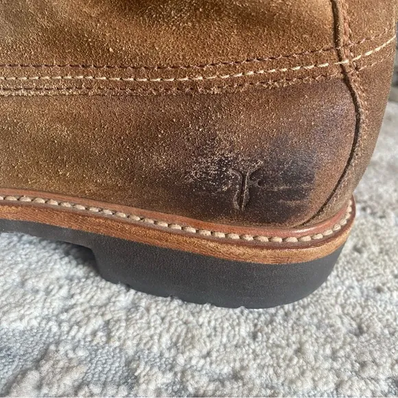 Frye Dakota Mid Lace Up Boots Chukka Suede Leather Tan Ankle Boots: 10.5