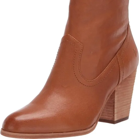 FRYE ESSA COGNAC LEATHER ANKLE BOOTIES BOOTS SIZE 7 NO BOX