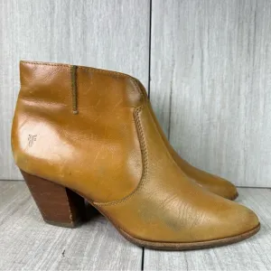 Frye Jennifer Ankle Boots Brown Leather Ankle Bootie Shootie Womens Size 8