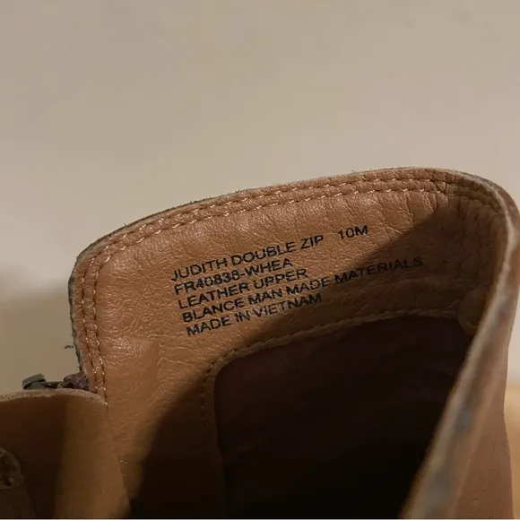 Frye Judith Double Zip Leather Booties Size 10 M