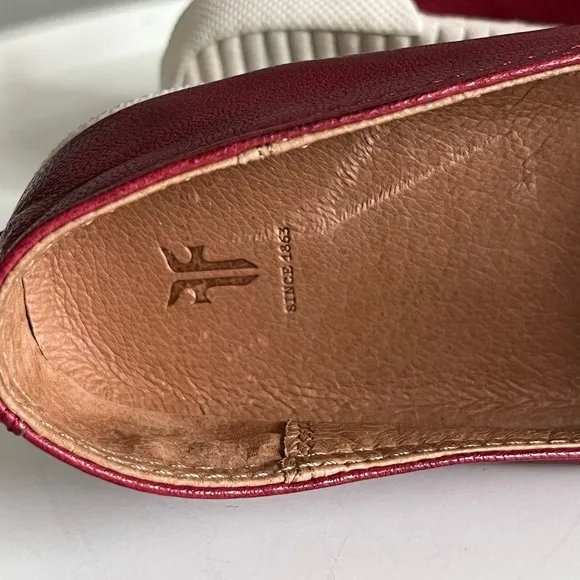 Frye Melanie Slip - On Women Burgundy Flat Sneaker Size 7M