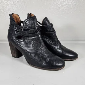 Frye Naomi Pickstitch Black Leather Ankle boots Size 7