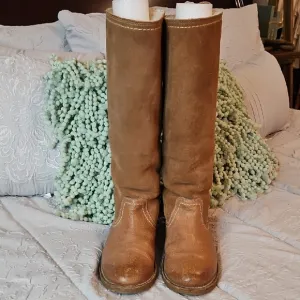 Frye Women's Celia Fawn Shearling Back Tie Boots 044