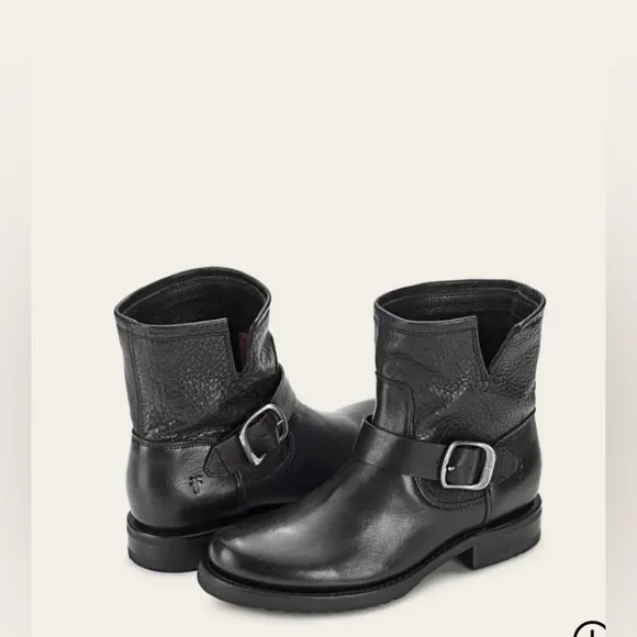 Frye women's size 7.5 Veronica booties boots black leather ankle NEW