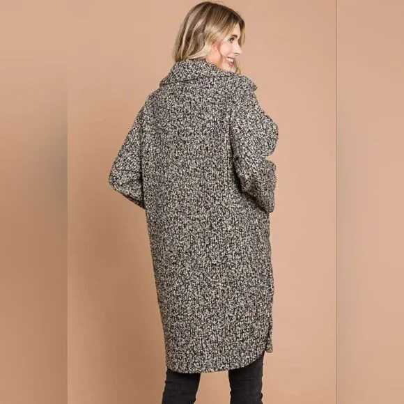 Full Size Lapel Collar Double Breast Teddy Coat