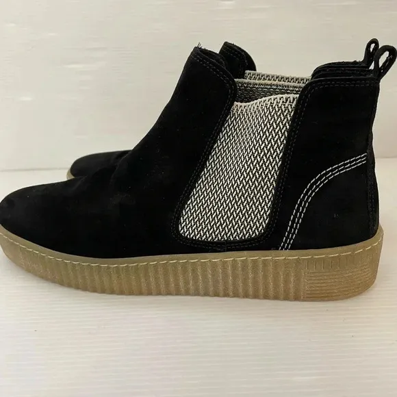 Gabor Lourdes Womens Grooved Sole Chelsea Boots Black And White SZ UK 7.5 US 10