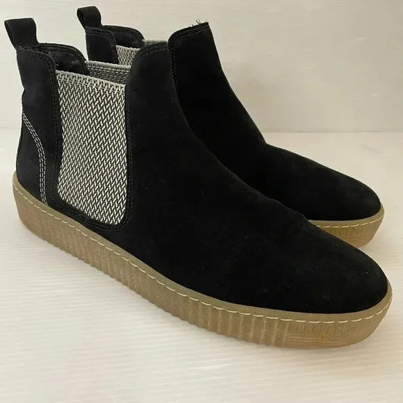 Gabor Lourdes Womens Grooved Sole Chelsea Boots Black And White SZ UK 7.5 US 10