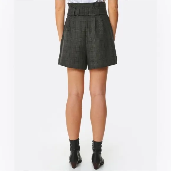 GANNI Checked Suiting Shorts in Kalamata Plaid 8 10