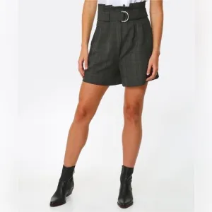 GANNI Checked Suiting Shorts in Kalamata Plaid 8 10