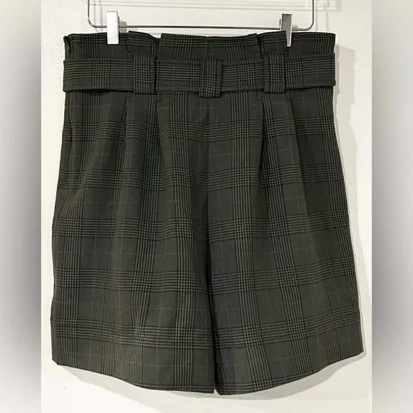 GANNI Checked Suiting Shorts in Kalamata Plaid 8 10