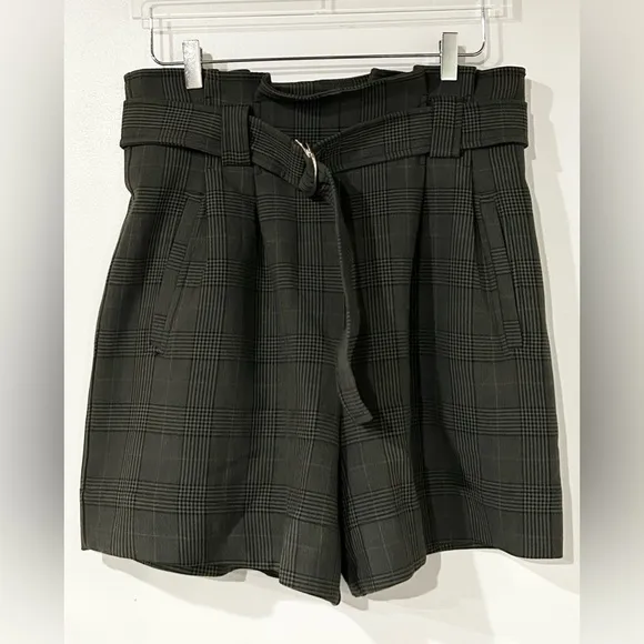 GANNI Checked Suiting Shorts in Kalamata Plaid 8 10