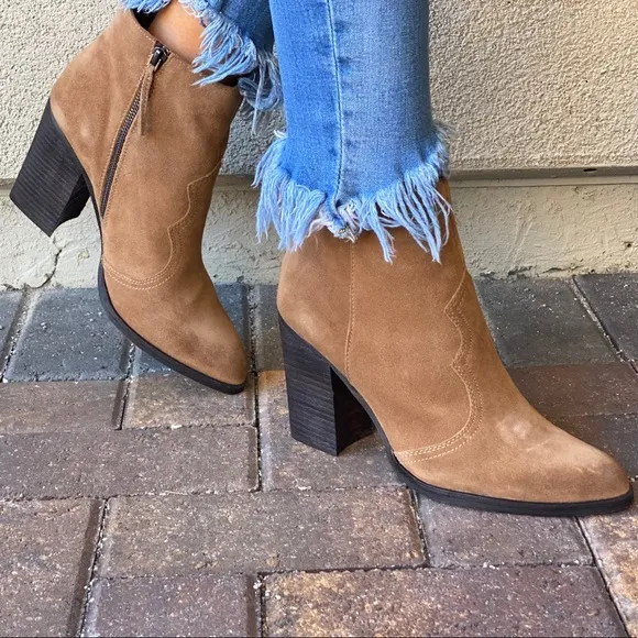 Genuine Leather Distressed Burnished Ankle Boots