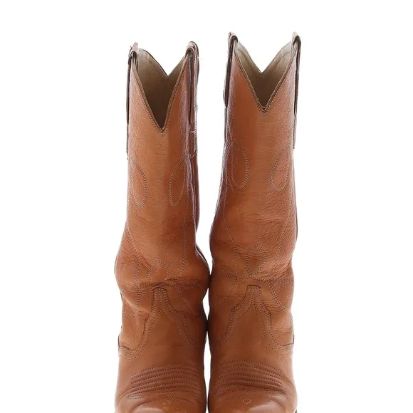 Genuine Leather Light Brown Cowboy Western Boots Size 7
