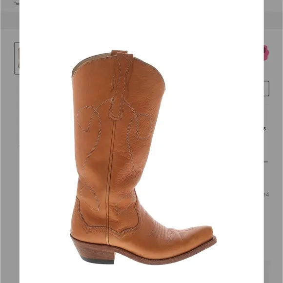 Genuine Leather Light Brown Cowboy Western Boots Size 7
