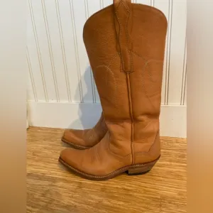 Genuine Leather Light Brown Cowboy Western Boots Size 7