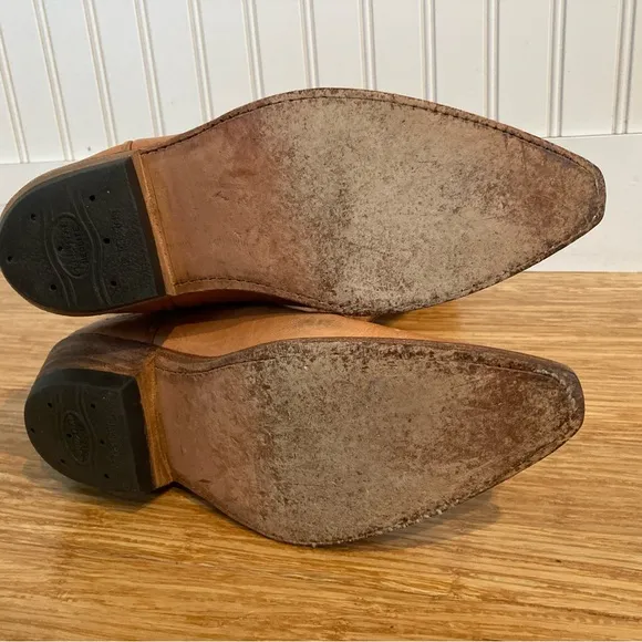 Genuine Leather Light Brown Cowboy Western Boots Size 7