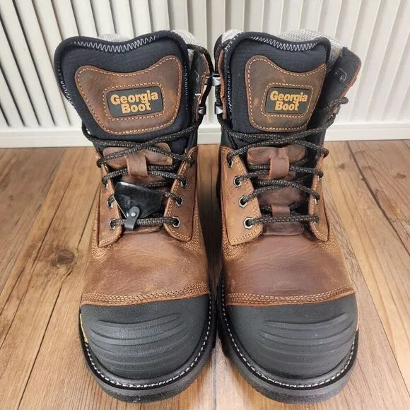 Georgia Boot GB00284 6&quot; Rumbler Mens 9 Wide Brown Waterproof Comp Toe Work Boots