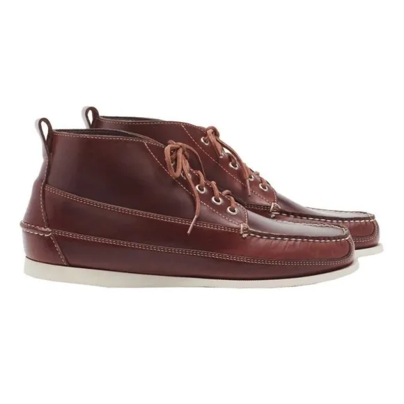 GH Bass Men's Leather CampShoe Hand Stitched Seam 10.5 New with box