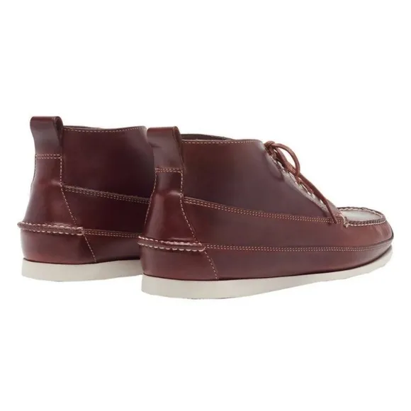 GH Bass Men's Leather CampShoe Hand Stitched Seam 10.5 New with box