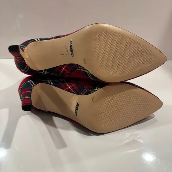 Gianni Bini Red Plaid Ankle Booties