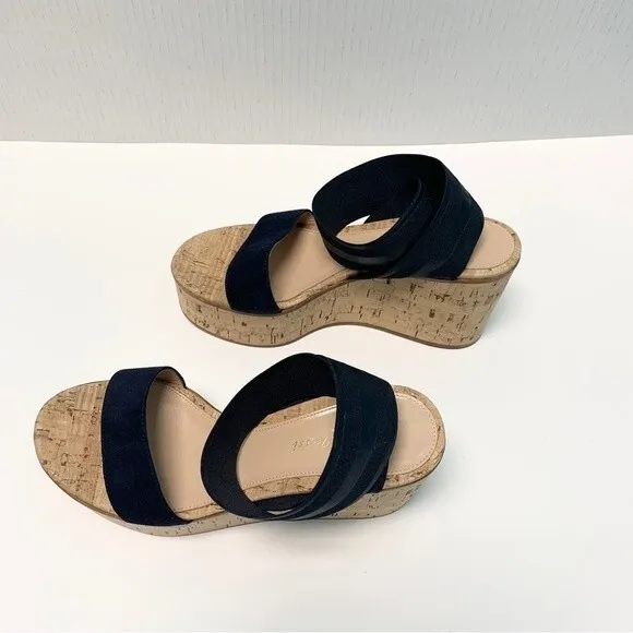 Gianvito Rossi Elastic Strap Cork Wedge Sandals 36.5 / 6