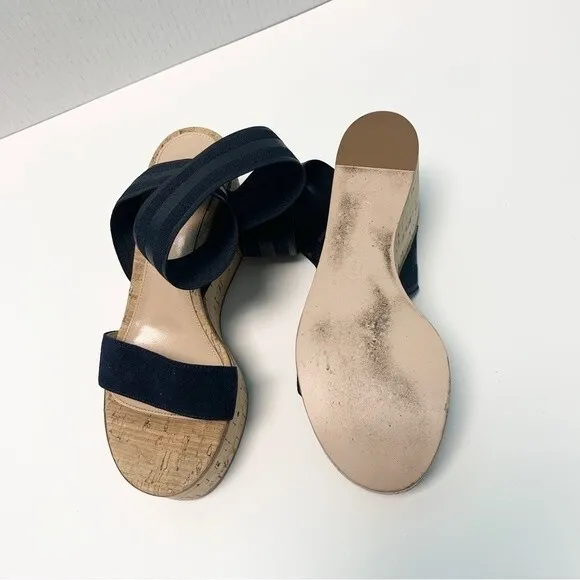 Gianvito Rossi Elastic Strap Cork Wedge Sandals 36.5 / 6