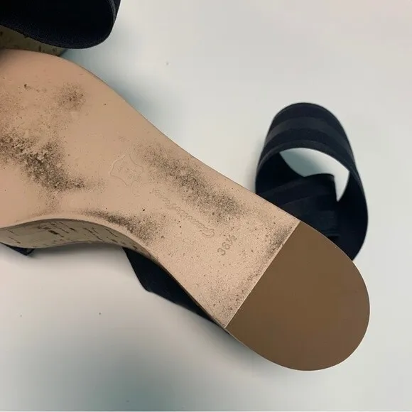 Gianvito Rossi Elastic Strap Cork Wedge Sandals 36.5 / 6