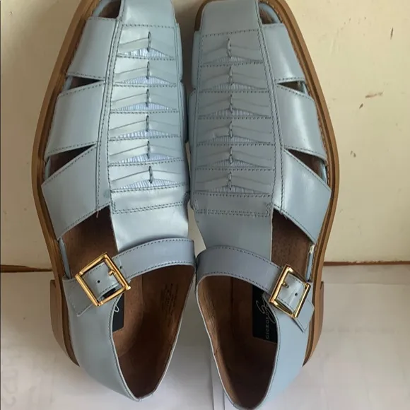 Giorgio Brutini Light Blue Leather Sandals
