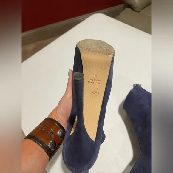 Giuseppe Zanotti. Platform Ankle boots. Size. 36 blue suede.
