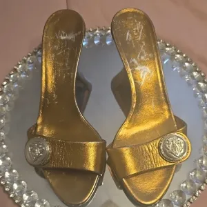 Gold GUCCI Slide Sandals