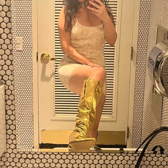 Gold Stilleto Boots