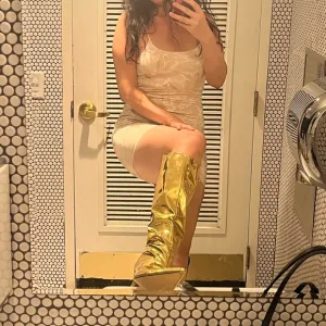 Gold Stilleto Boots