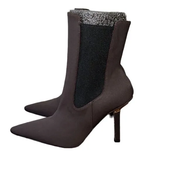 Good American Chocolate Brown Ankle Boots(Size 9)