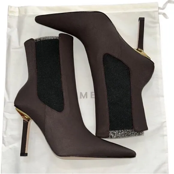 Good American Chocolate Brown Ankle Boots(Size 9)