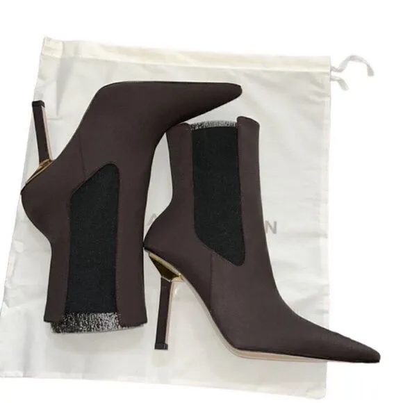 Good American Chocolate Brown Ankle Boots(Size 9)