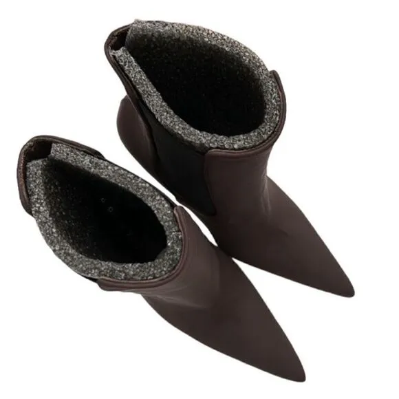 Good American Chocolate Brown Ankle Boots(Size 9)