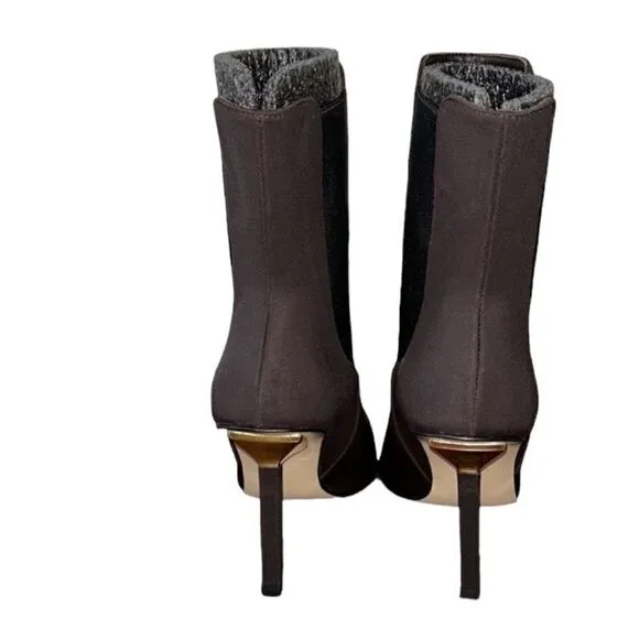 Good American Chocolate Brown Ankle Boots(Size 9)