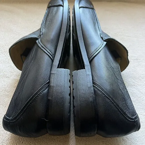 Gordon Rush Black Leather Slip On Loafer Shoes with Studs Men’s US 11 7142
