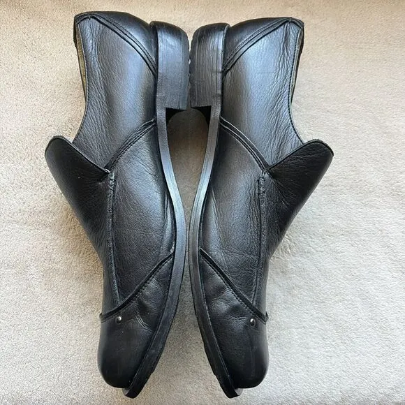 Gordon Rush Black Leather Slip On Loafer Shoes with Studs Men’s US 11 7142