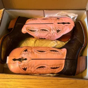 Gorgeous Pink &amp; Brown Western Boots - like new with box