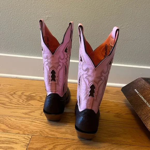 Gorgeous Pink &amp; Brown Western Boots - like new with box