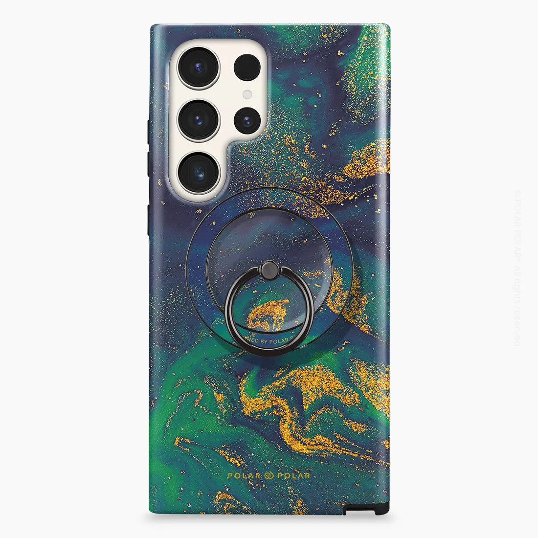 Green Night Quicksand - Black MagSafe Phone Grip and Ring Holder Stand