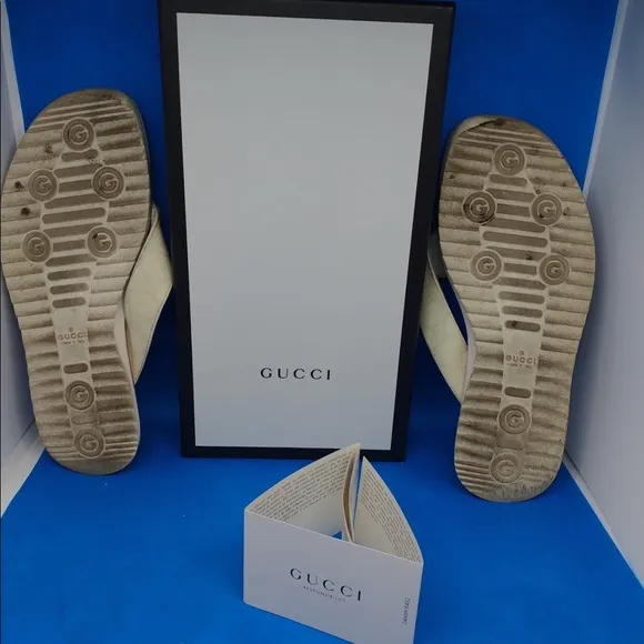 Gucci Brown Leather Flip Flops/Sandals 233316 7C