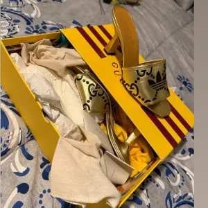 Gucci Gold Slide Sandals