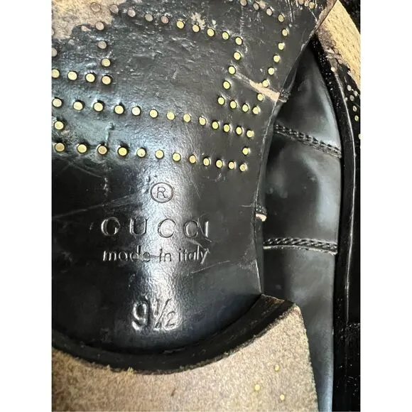 GUCCI Mens Cordovan Lux Leather Ankle Boot uk 9.5 Us 10